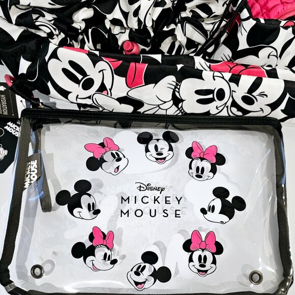 Disney Mickey & Minnie Mouse Drawstring Travel Tote Bag with Pouches - Rare! - Picture 6 of 10